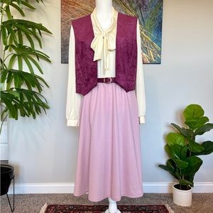 SOLD- Vintage 70s R&K Originals 3-Piece Set with Dress, Vest & Matching Belt